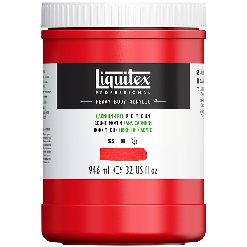 Liquitex Professional Heavy Body Akrilik Boya 946ml Cadmium-Free Red Medium 894 S5