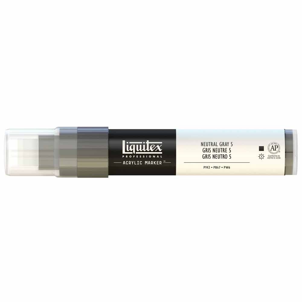 Liquitex Professional Akrilik Markör Kesik Uç 15mm Neutral Gray 5 5999