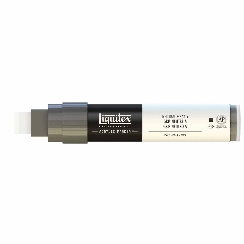 Liquitex Professional Akrilik Markör Kesik Uç 15mm Neutral Gray 5 5999