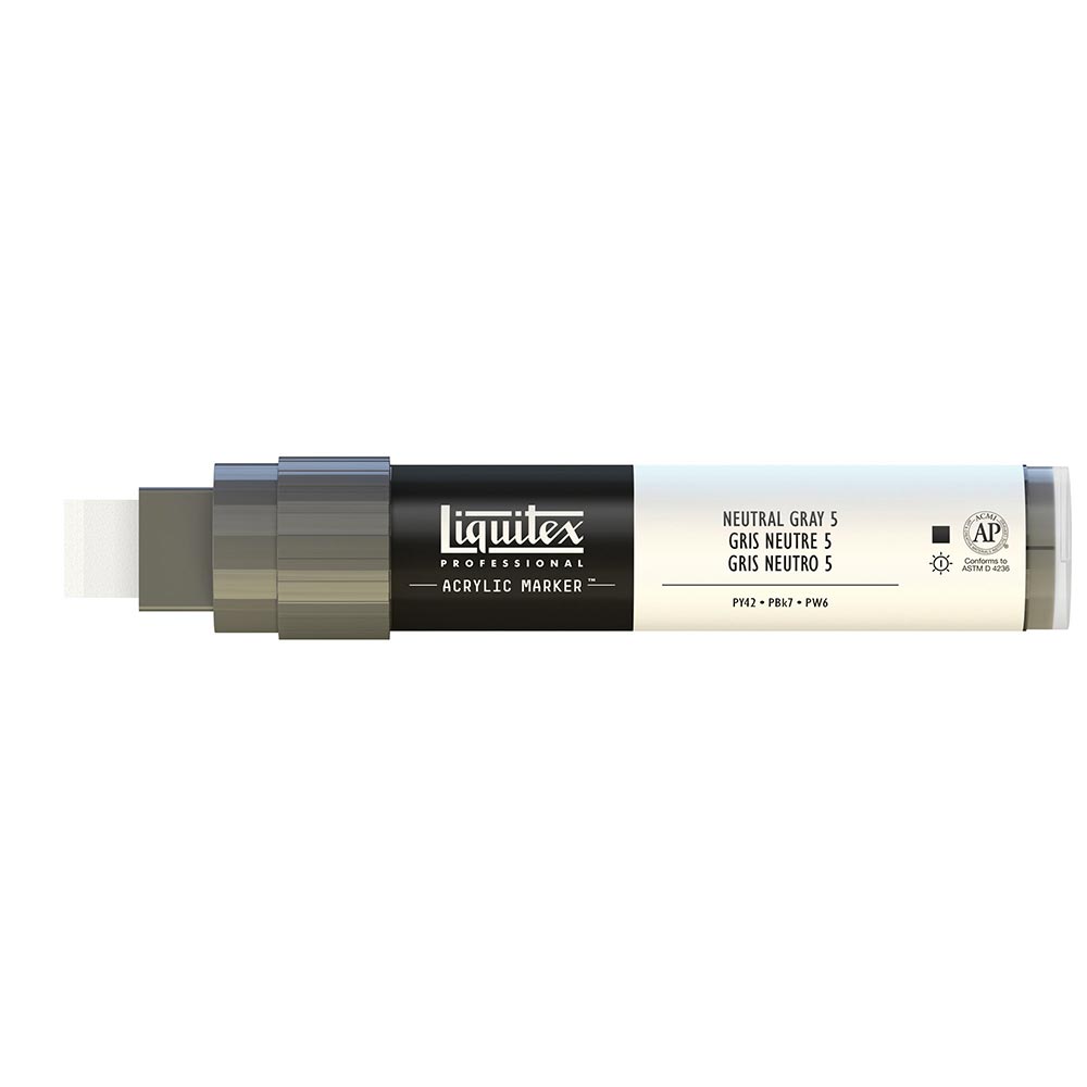 Liquitex Professional Akrilik Markör Kesik Uç 15mm Neutral Gray 5 5999