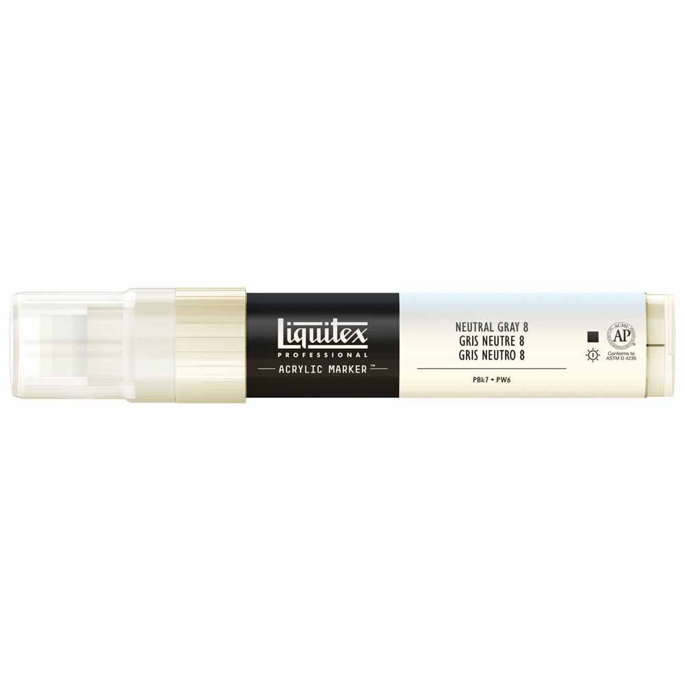Liquitex Professional Akrilik Markör Kesik Uç 15mm Neutral Gray 8 8599