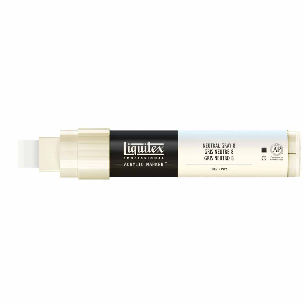 Liquitex Professional Akrilik Markör Kesik Uç 15mm Neutral Gray 8 8599