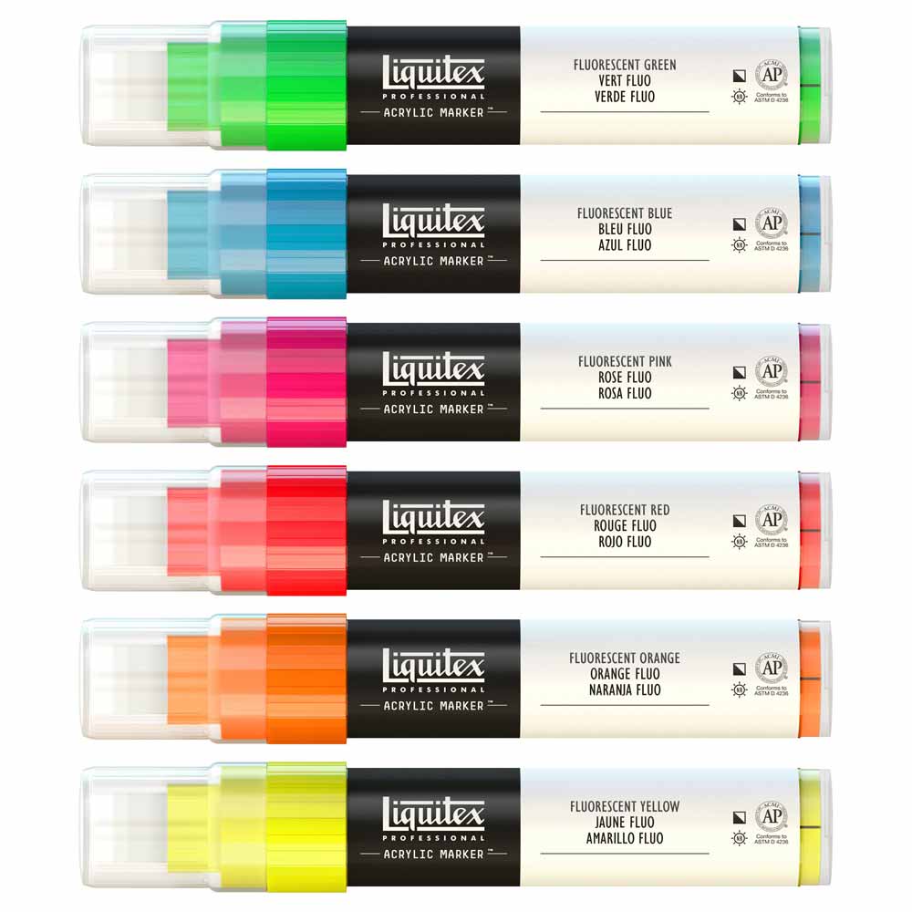 Liquitex Professional Akrilik Markör 6x15mm Set Fluorescent
