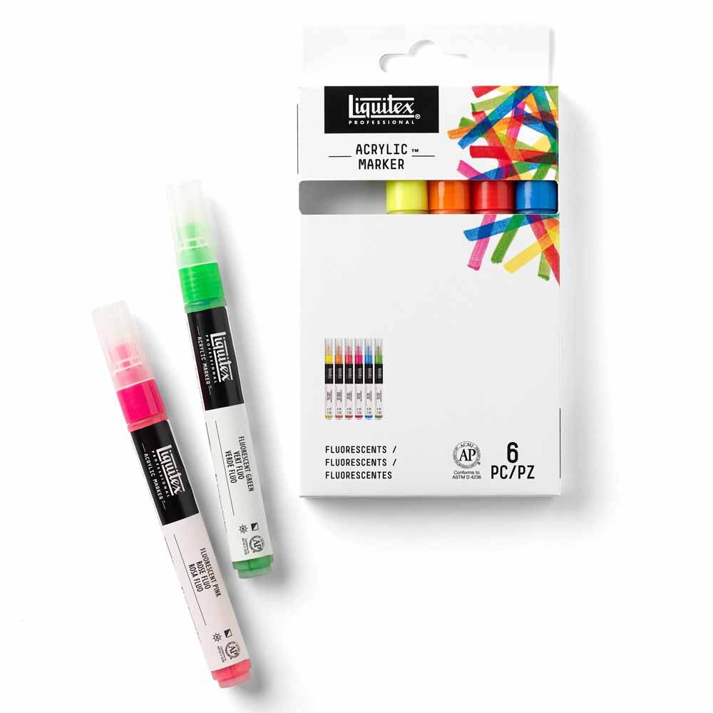 Liquitex Professional Akrilik Markör 6x2mm Set Fluorescent