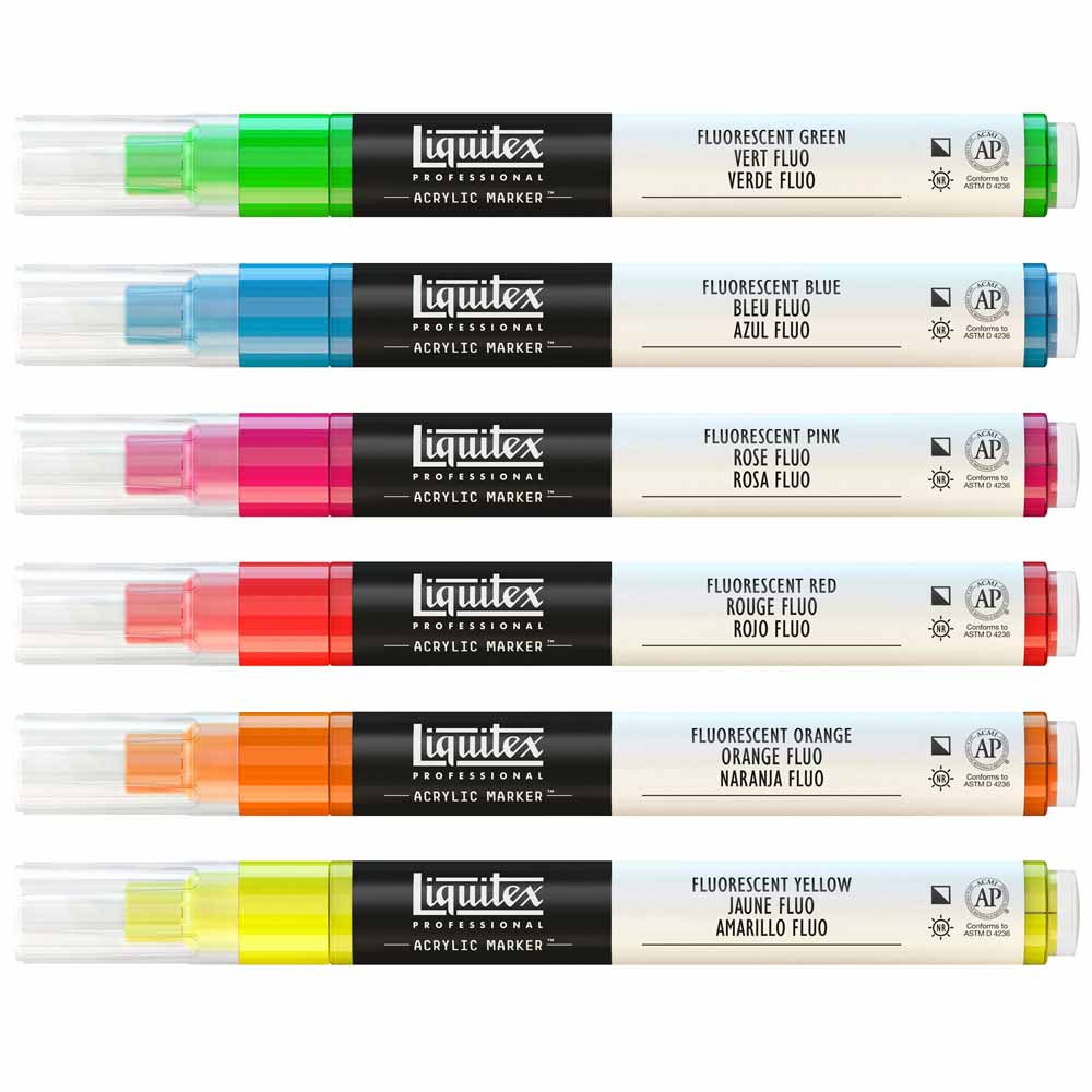 Liquitex Professional Akrilik Markör 6x2mm Set Fluorescent