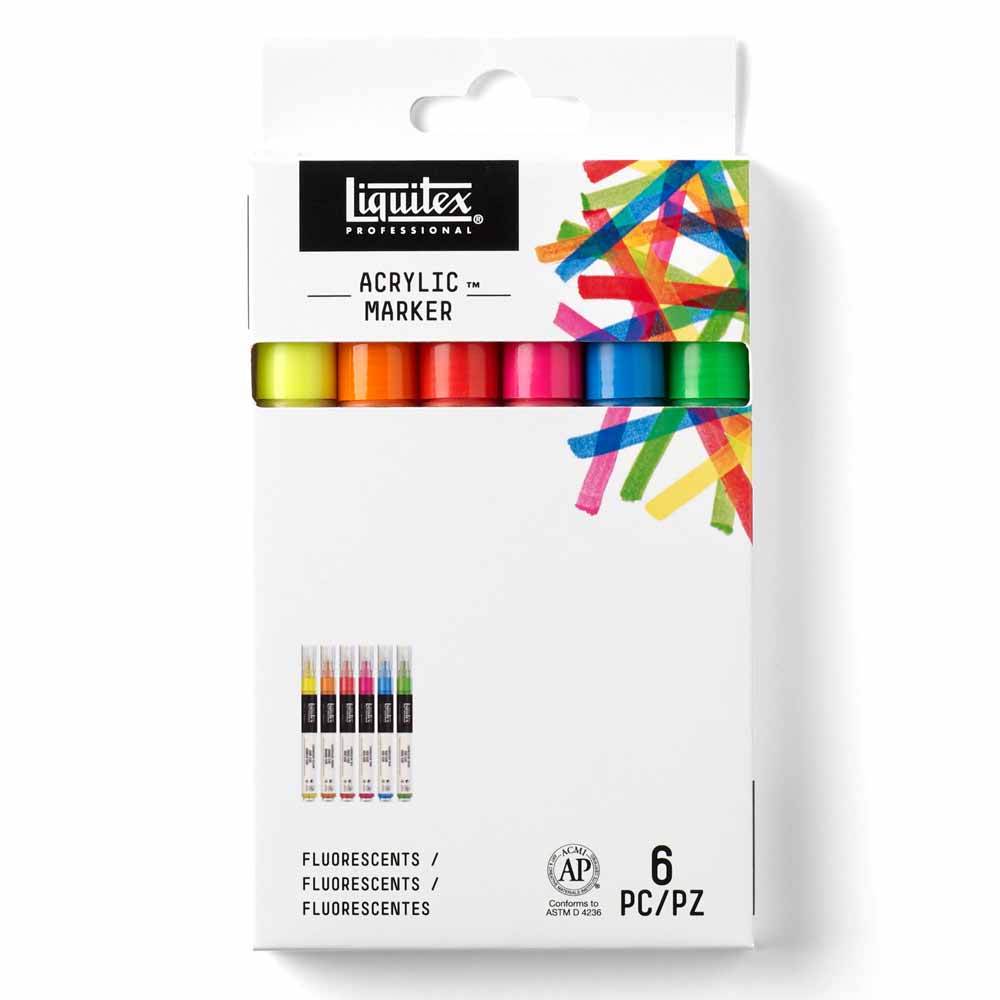 Liquitex Professional Akrilik Markör 6x2mm Set Fluorescent