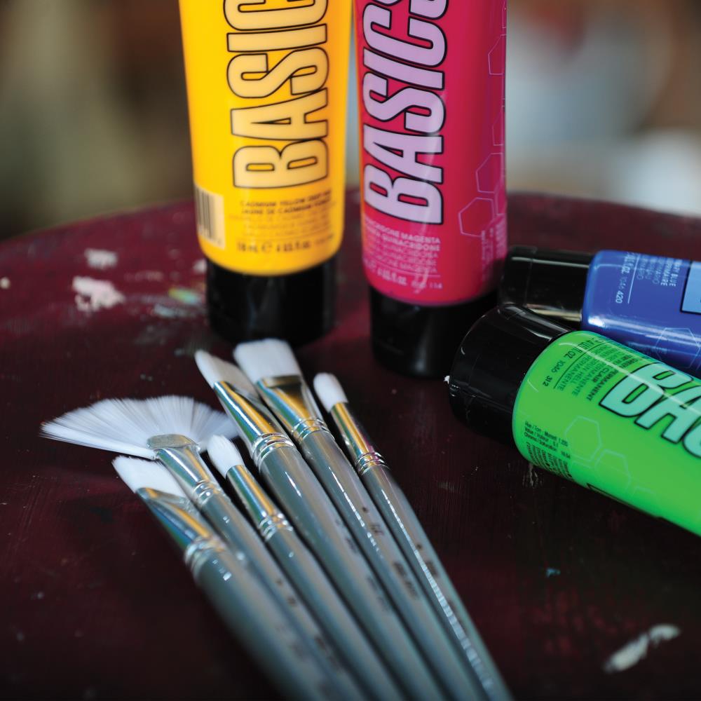 Liquitex Basics Fırçalar Set 4 x Sentetik Uzun Saplı