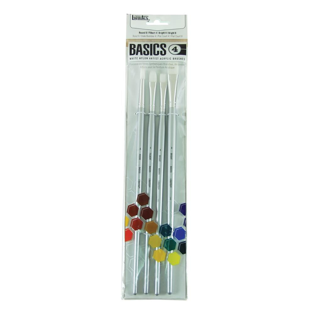 Liquitex Basics Fırçalar Set 4 x Sentetik Uzun Saplı