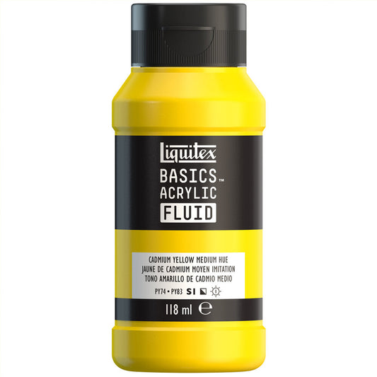 Liquitex Basics Fluid Akrilik Boya 118ml Cadmium Yellow Medium Hue 830