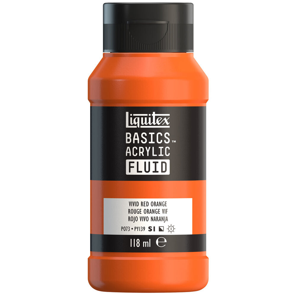 Liquitex Basics Fluid Akrilik Boya 118ml Vivid Red Orange 620