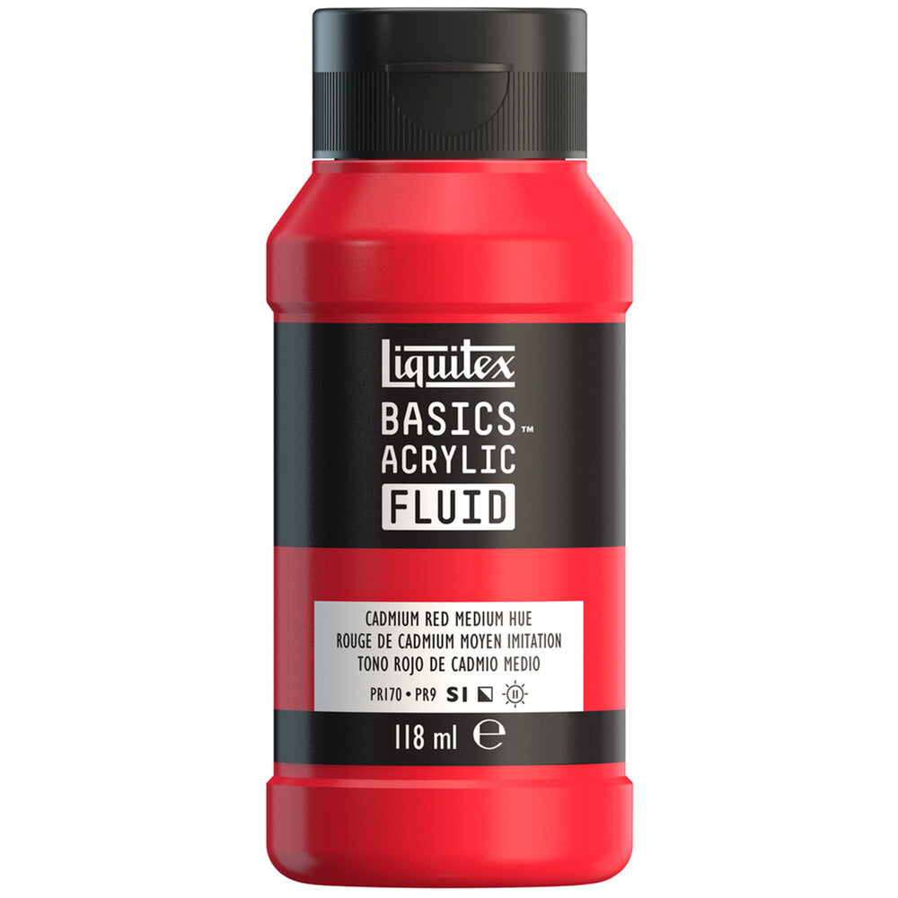 Liquitex Basics Fluid Akrilik Boya 118ml Cadmium Red Medium Hue 151