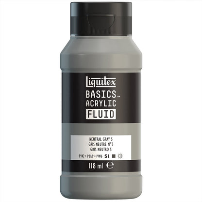 Liquitex Basics Fluid Akrilik Boya 118ml Neutral Gray 5 599