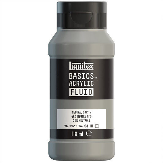 Liquitex Basics Fluid Akrilik Boya 118ml Neutral Gray 5 599