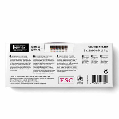 Liquitex Professional Akrilik Guaj Boya 6x22ml Set Primaries