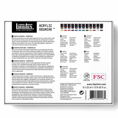 Liquitex Professional Akrilik Guaj Boya 12x22ml Set Essentials