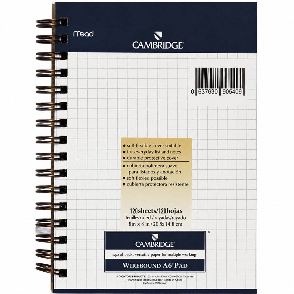 Mead Spiral Kareli Defter (Tel Spiralli) A6 120 Yaprak Beyaz