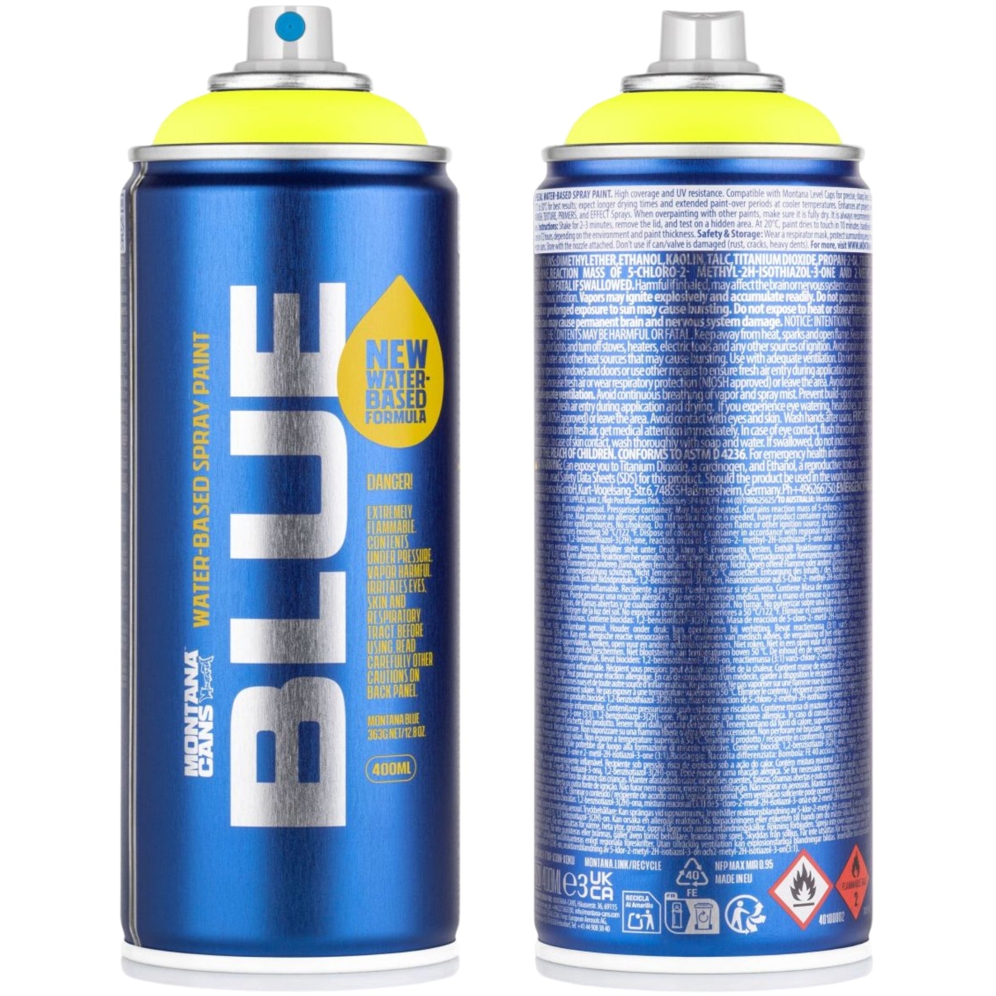 Montana BLUE Sprey Boya 400ml Fluor Yellow BLUE F100