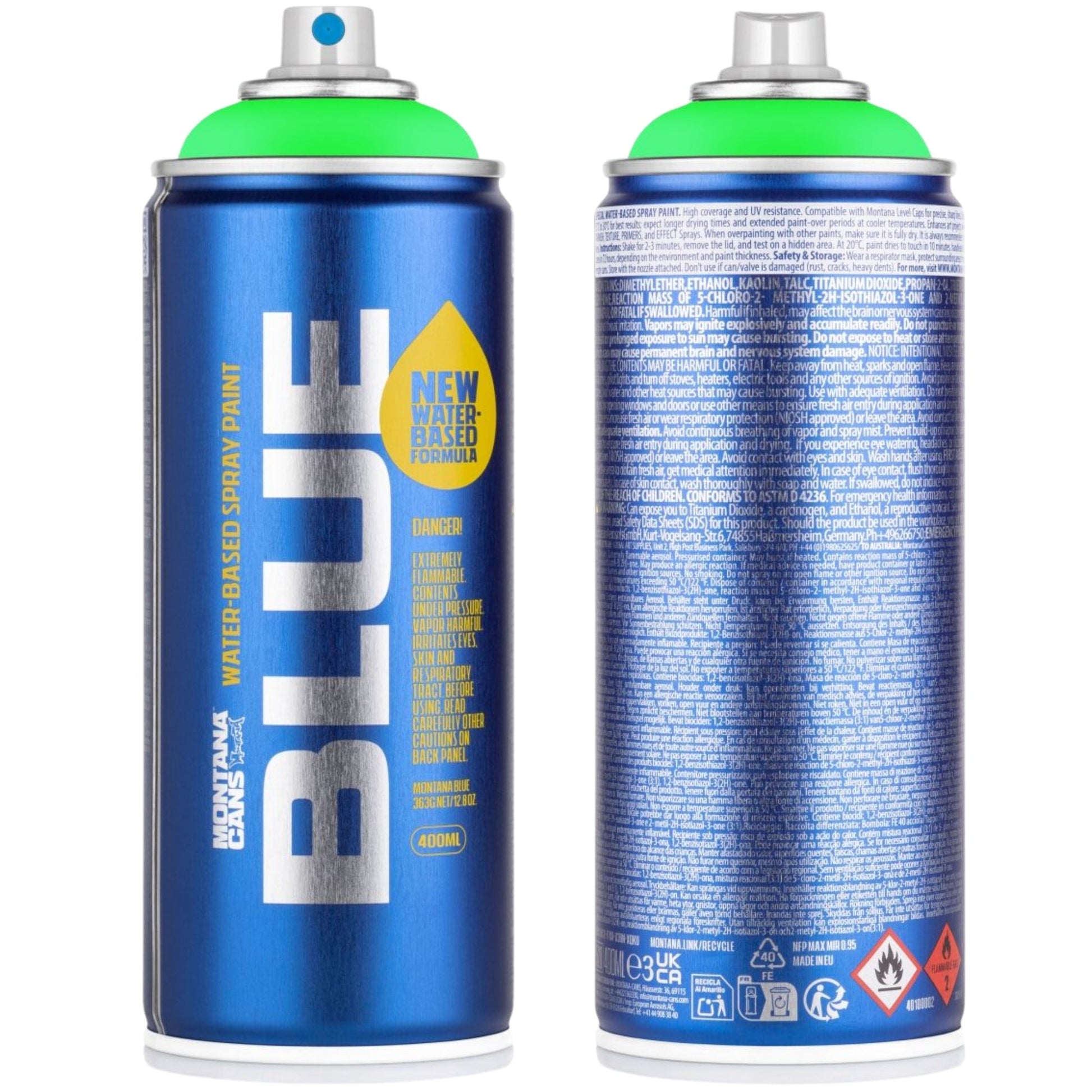 Montana BLUE Sprey Boya 400ml Fluor Green BLUE F600