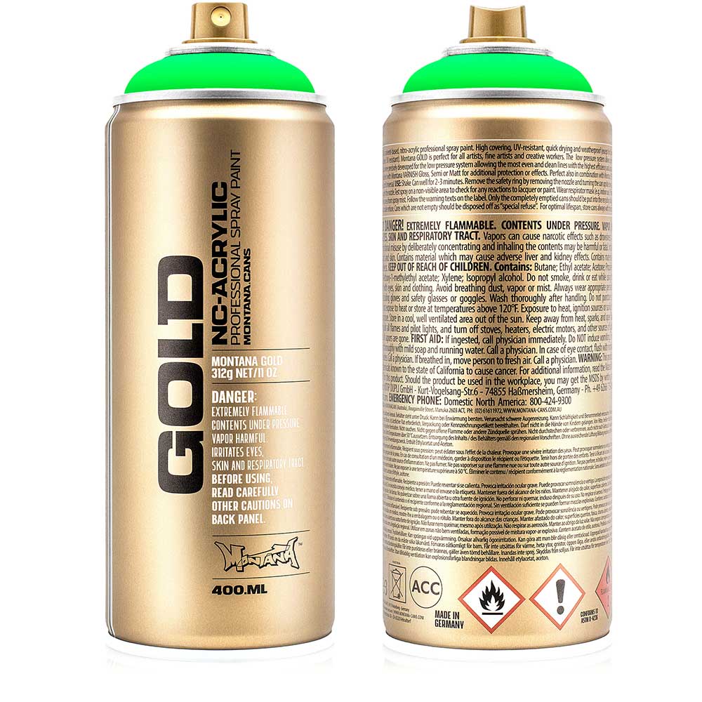 Montana Gold Akrilik Sprey Boya 400ml Acid Green (Fluo) F6000