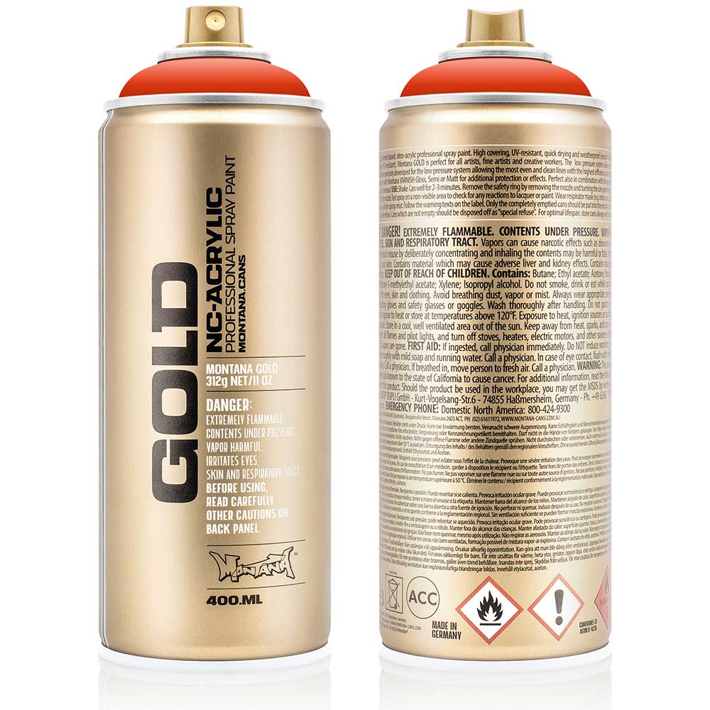 Montana Gold Akrilik Sprey Boya 400ml Red Orange 2090