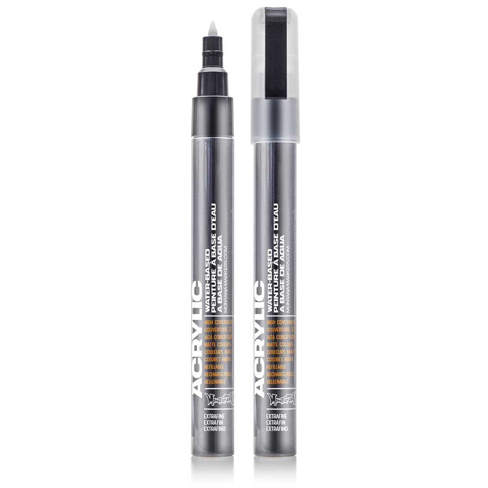 Montana Akrilik Markör Extra İnce Uç 0.7mm Shock Black S9000