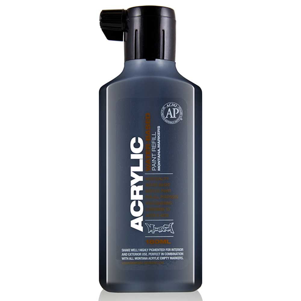 Montana Acrylic Refill 180ml Shock Black S9000 Akrilik Boya Mürekkebi