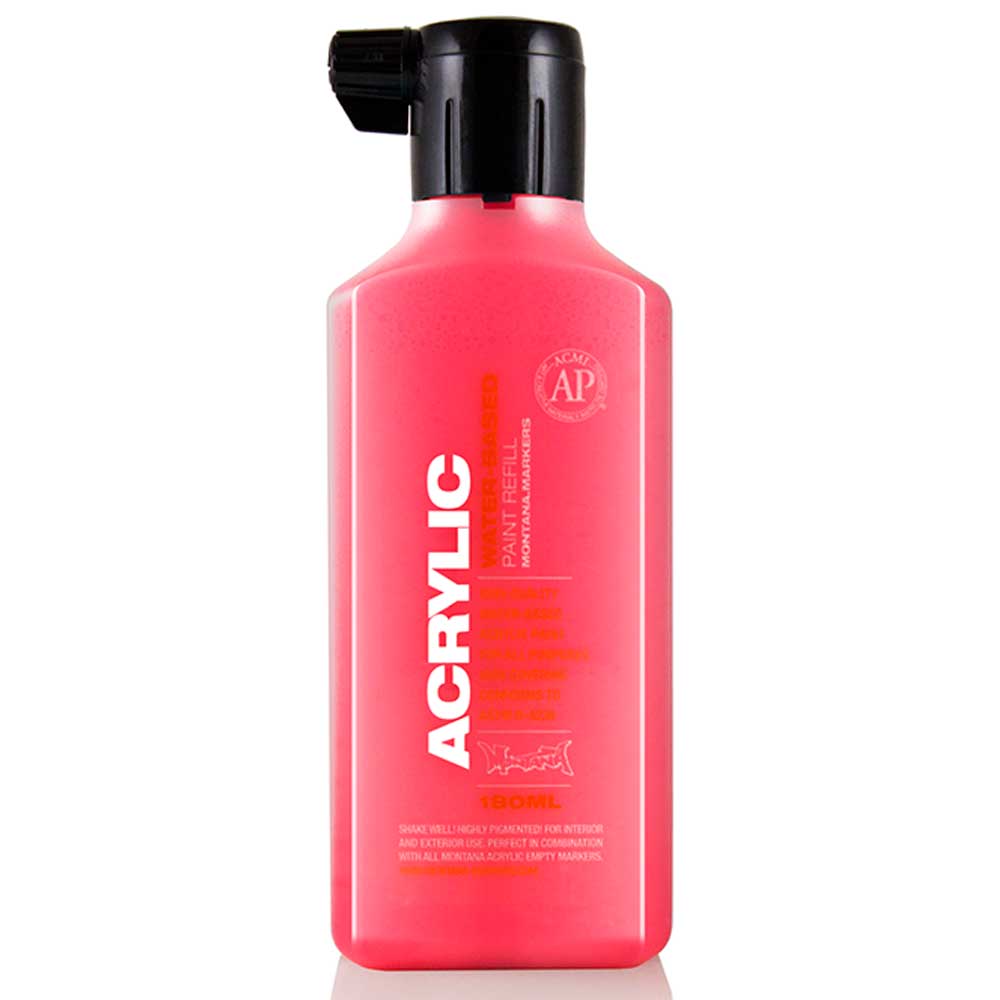 Montana Acrylic Refill 180ml Fire Red (Fluo) F3000 Akrilik Boya Mürekkebi