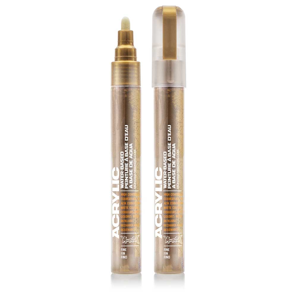 Montana Akrilik Markör İnce Uç 2mm Gold Matt M3010