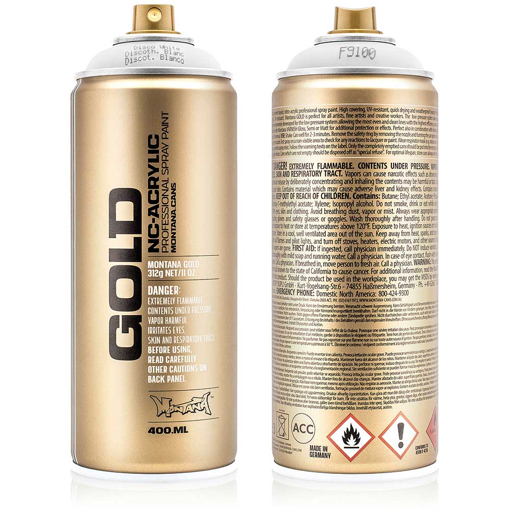 Montana Gold Akrilik Sprey Boya 400ml Disco White (Fluo) F9100