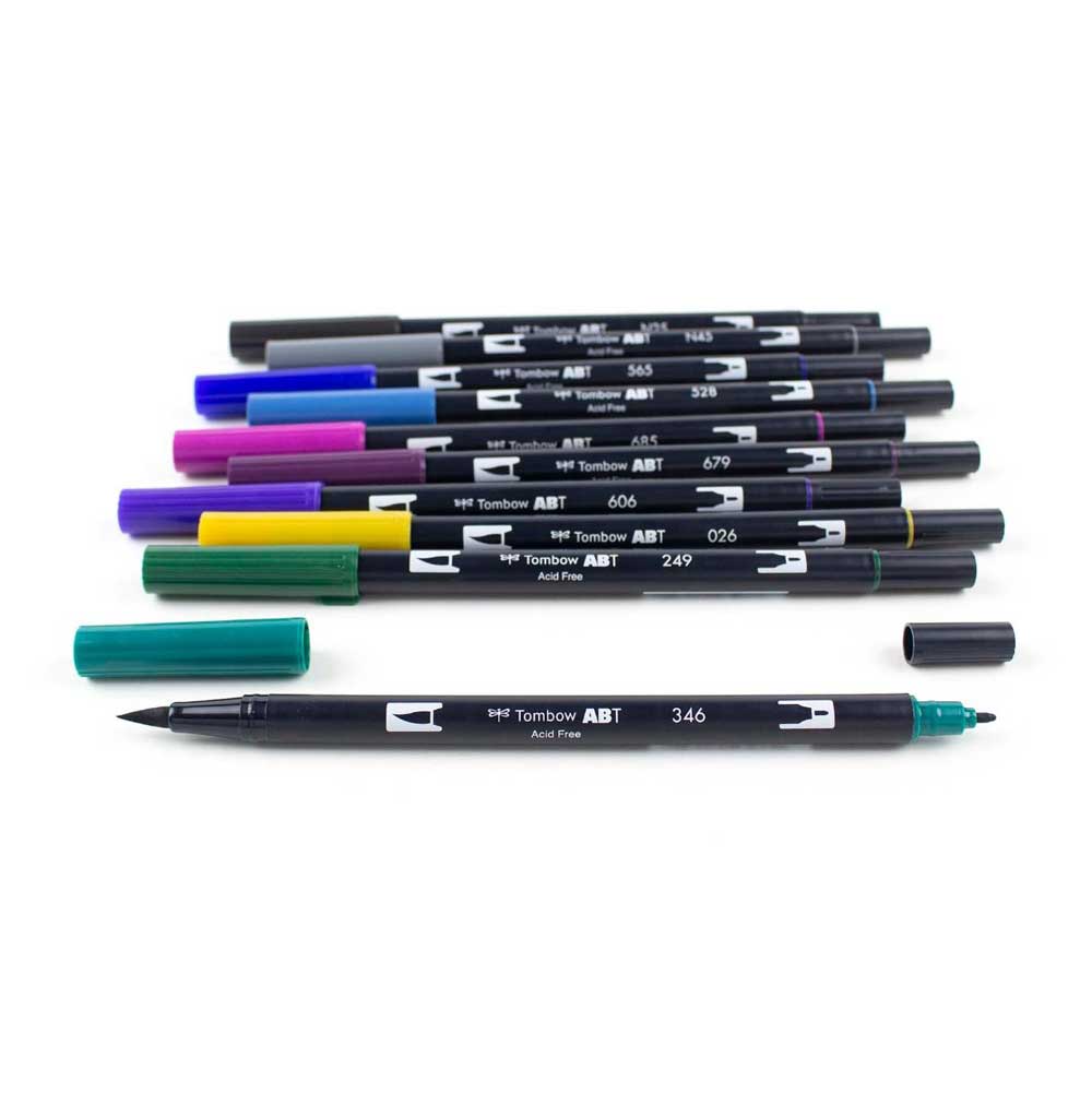 Tombow AB-T Dual Brush Pen Bohemian (Bohem Renkler) 10'lu Set