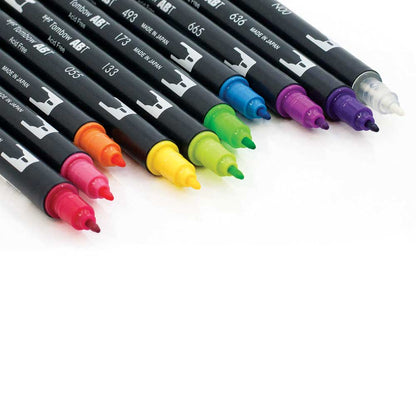 Tombow AB-T Dual Brush Pen Bright (Parlak Renkler) 10'lu Set