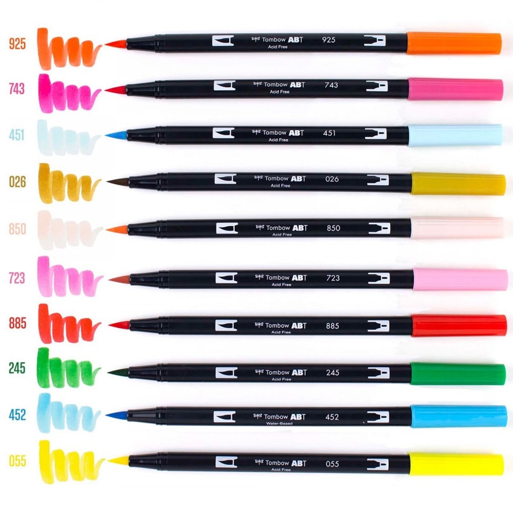Tombow AB-T Dual Brush Pen Celebration (Kutlama Renkleri) 10'lu Set