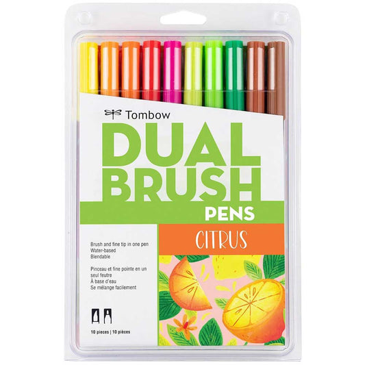 Tombow AB-T Dual Brush Pen Citrus (Narenciye Renkler) 10'lu Set