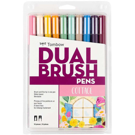 Tombow AB-T Dual Brush Pen Cottage (Kırevi Renkleri) 10'lu Set