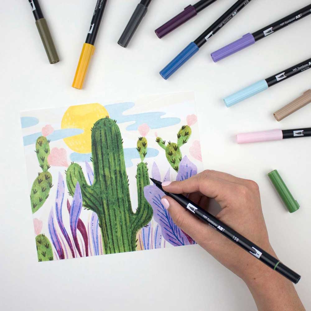 Tombow AB-T Dual Brush Pen Desert Flora (Çöl Çiçeği Renkler) 10'lu Set