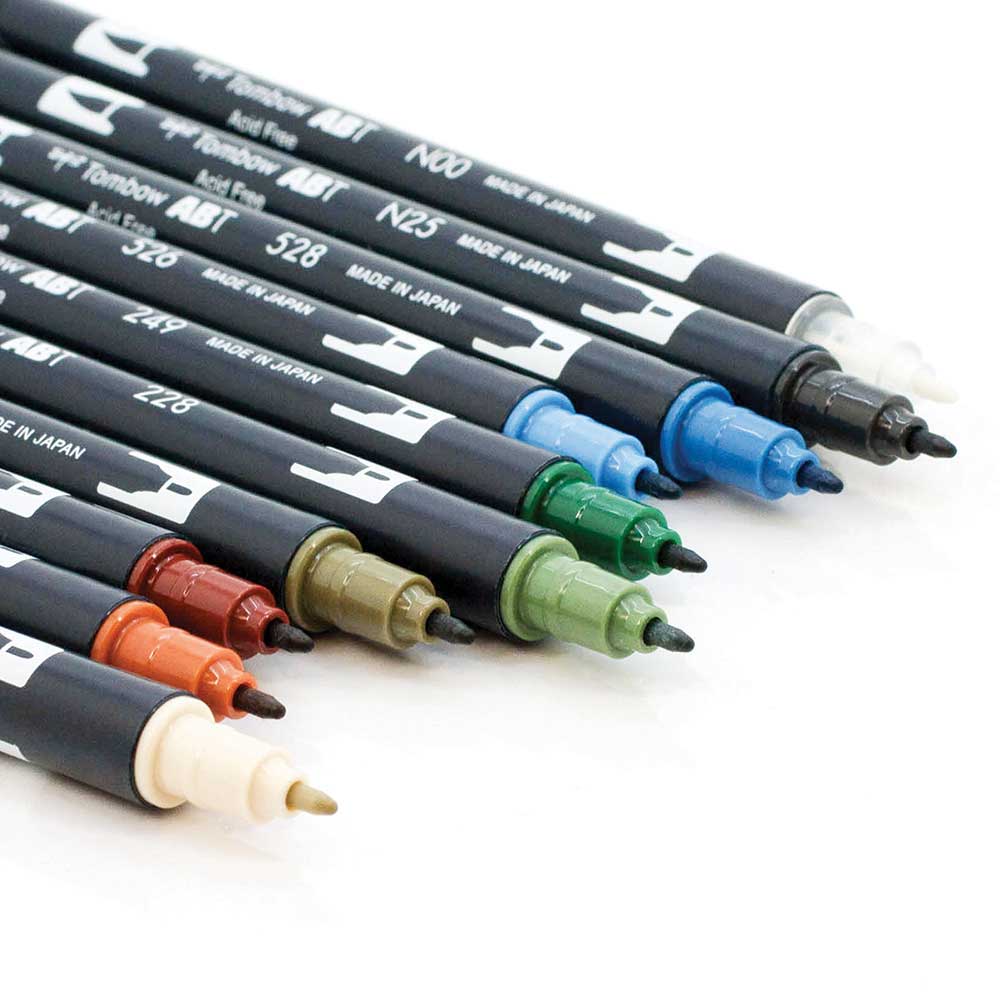 Tombow AB-T Dual Brush Pen Landscape (Peyzaj Renkleri) 10'lu Set
