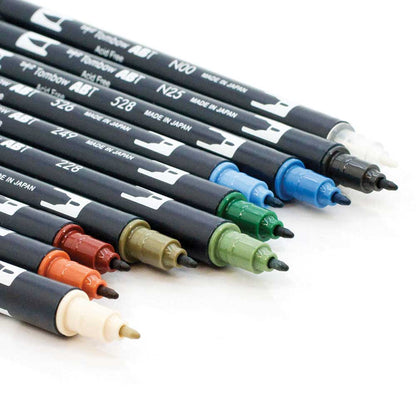 Tombow AB-T Dual Brush Pen Landscape (Peyzaj Renkleri) 10'lu Set