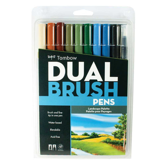 Tombow AB-T Dual Brush Pen Landscape (Peyzaj Renkleri) 10'lu Set