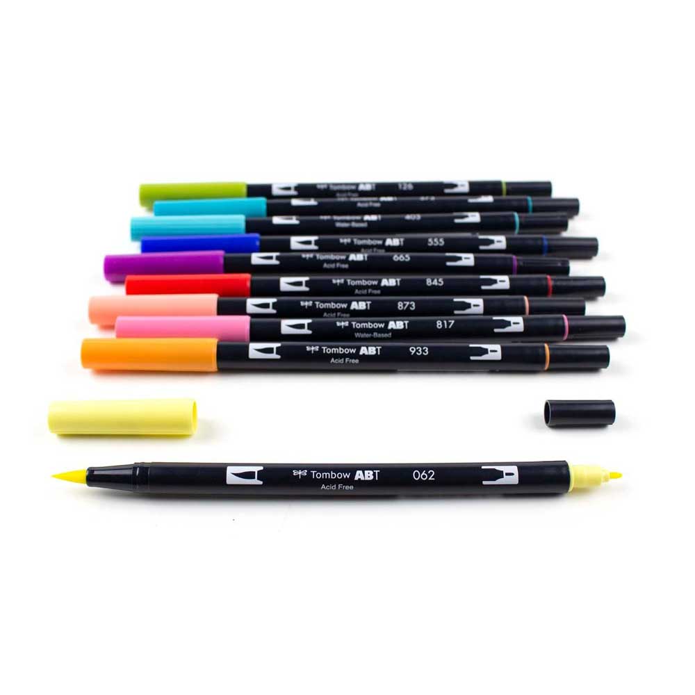 Tombow AB-T Dual Brush Pen Retro (Retro Renkler) 10'lu Set