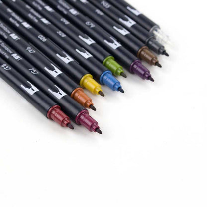 Tombow AB-T Dual Brush Pen Secondary (Ara Renkler) 10'lu Set