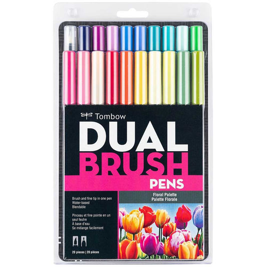 Tombow AB-T Dual Brush Pen Floral (Çiçek Renkleri) 20'li Set