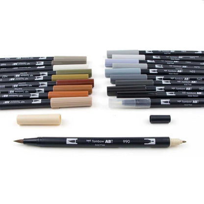 Tombow AB-T Dual Brush Pen Neutral (Nötr Renkler) 20'li Set