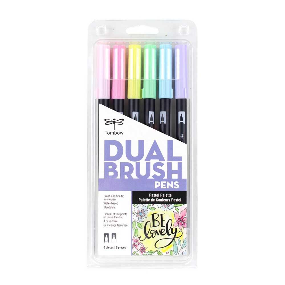 Tombow AB-T Dual Brush Pen Pastel (Pastel Renkler) 6'lı Set