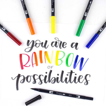 Tombow AB-T Dual Brush Pen Primary (Ana Renkler) 6'lı Set