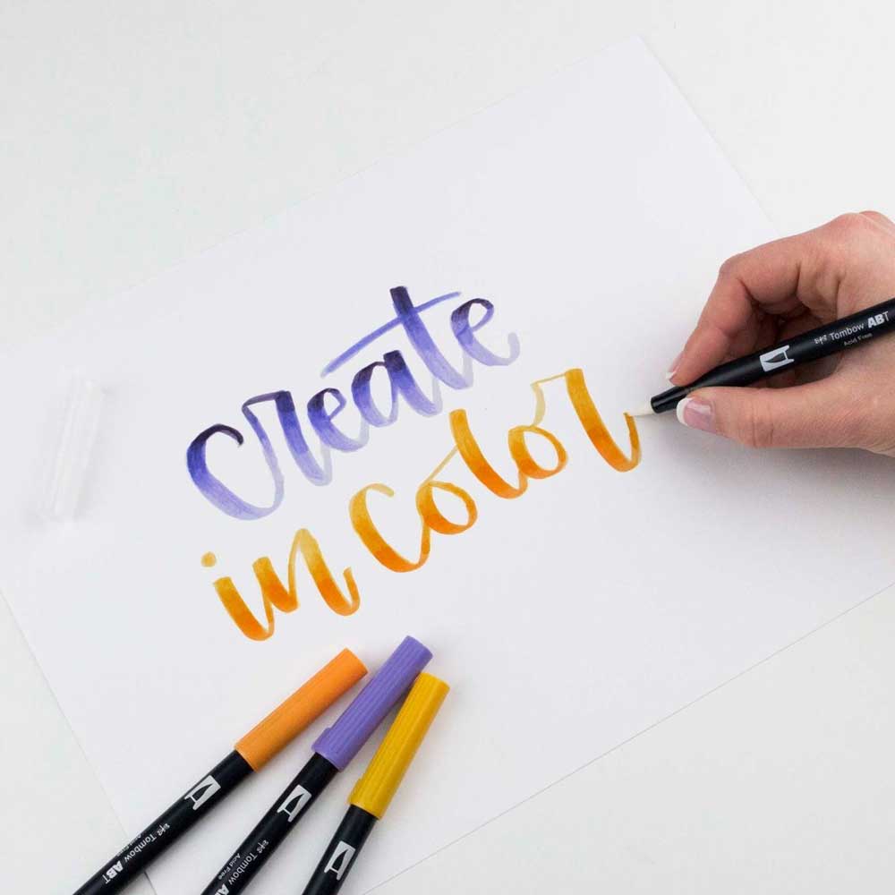 Tombow AB-T Dual Brush Pen Primary (Ana Renkler) 6'lı Set