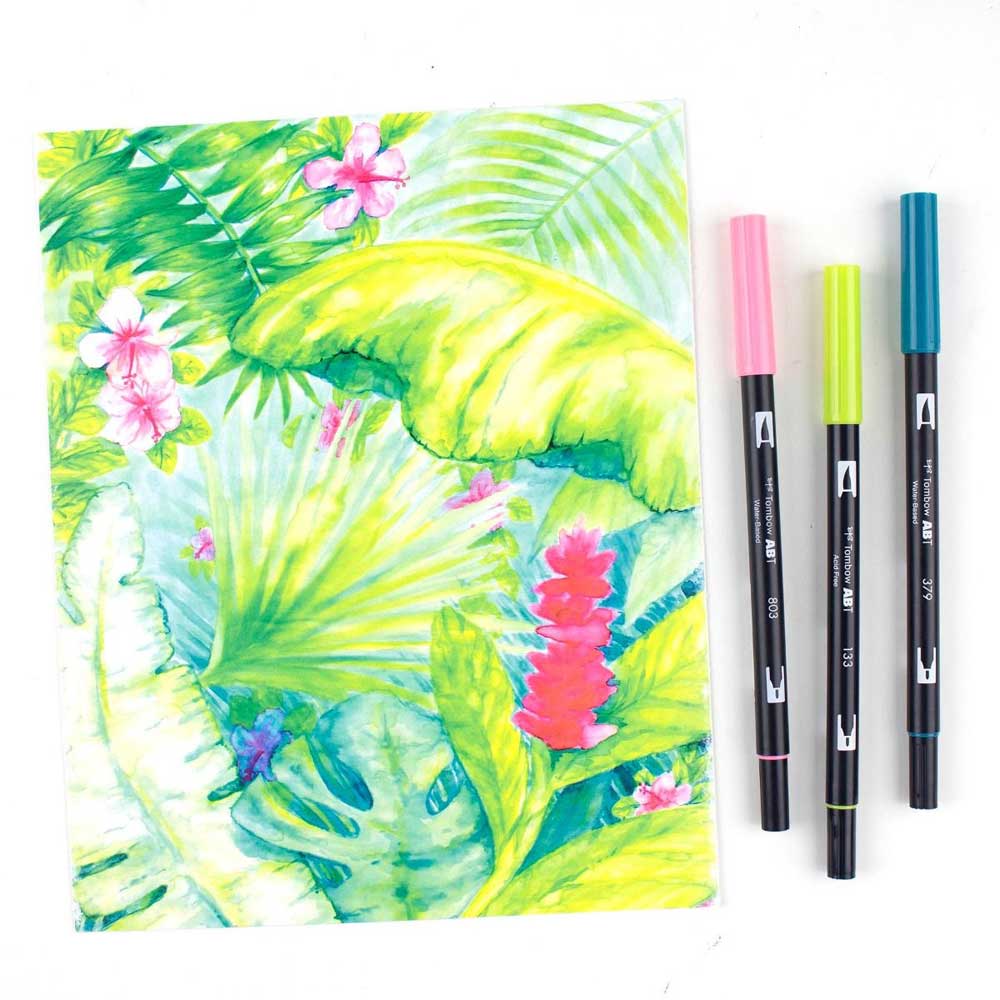 Tombow AB-T Dual Brush Pen Tropical (Tropikal Renkler) 6'lı Set