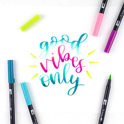 Tombow AB-T Dual Brush Pen Tropical (Tropikal Renkler) 6'lı Set