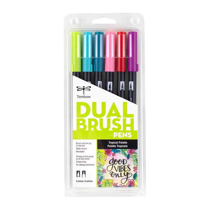 Tombow AB-T Dual Brush Pen Tropical (Tropikal Renkler) 6'lı Set