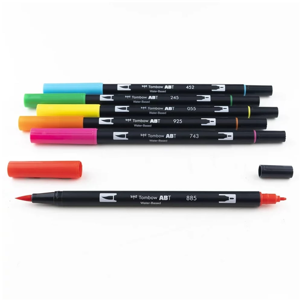 Tombowセット Tombow AB-T Dual Brush Pen Celebration (Kutlama Renkleri) 6'li Set