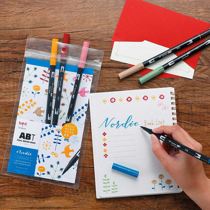 Tombow AB-T Dual Brush Pen Nordic (Nordik Renkler) 6'lı Set